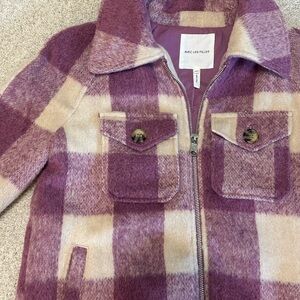 Avec Les Filles Plaid Purple and Cream Jacket